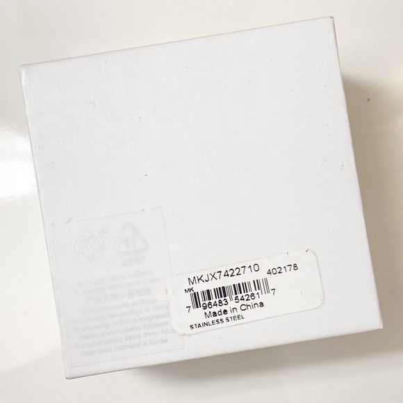 Michael Kors Gold Tone Mk Heart Lock Earrings - Picture 4 of 7